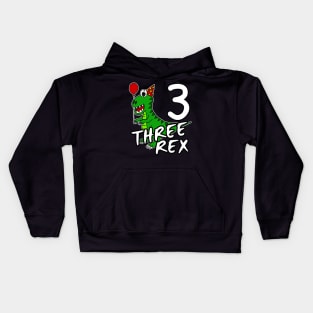 Three Rex 3rd Birthday Dinosaur Tyrannosaurus Rex Funny Kids Hoodie